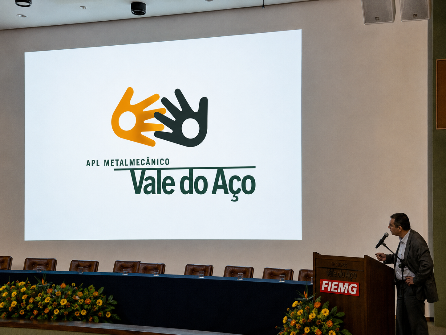 Apresentação oficial da marca do APL Metalmecânico Vale do Aço durante o lançamento do plano de desenvolvimento industrial