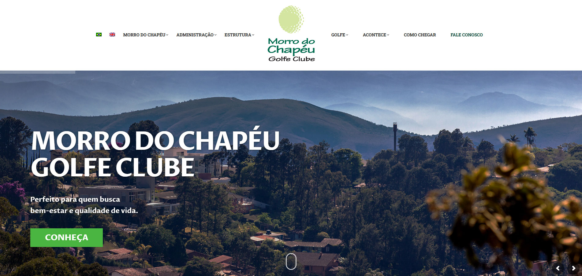 Identidade visual Morro do Chapéu Golfe Club aplicada ao website